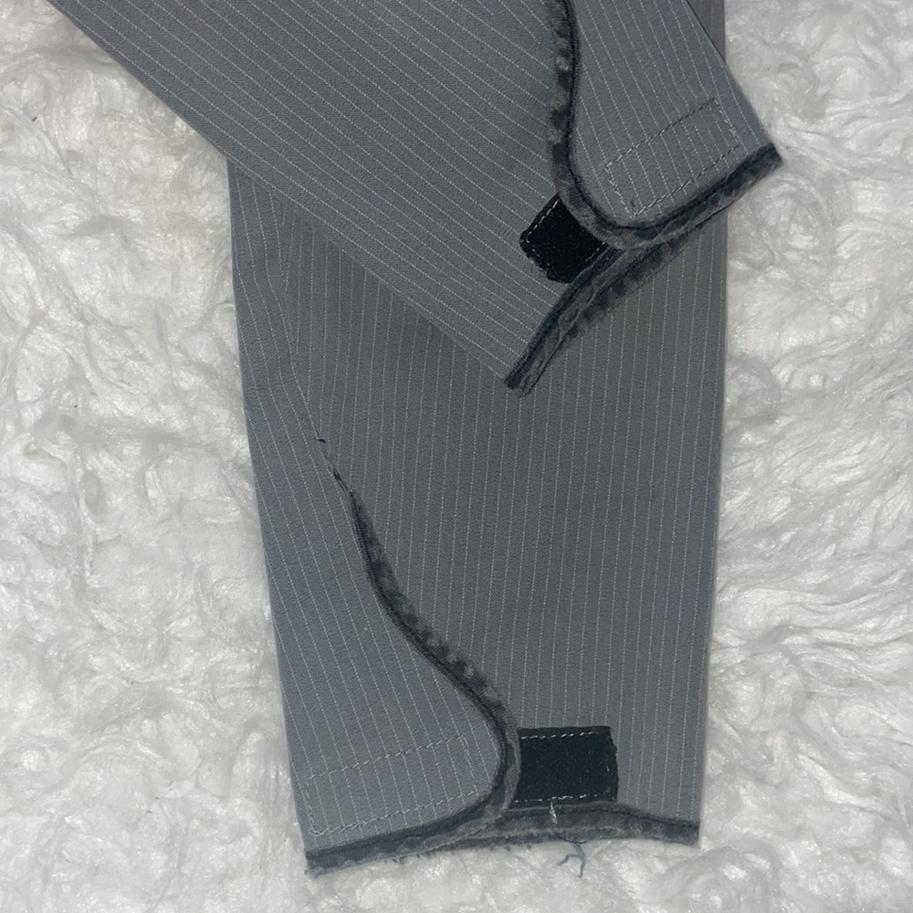 Golden Dress Full Leather Seat Breeches Size 25R Pinstripe Grey PRISTINE! - Picture 11 of 16
